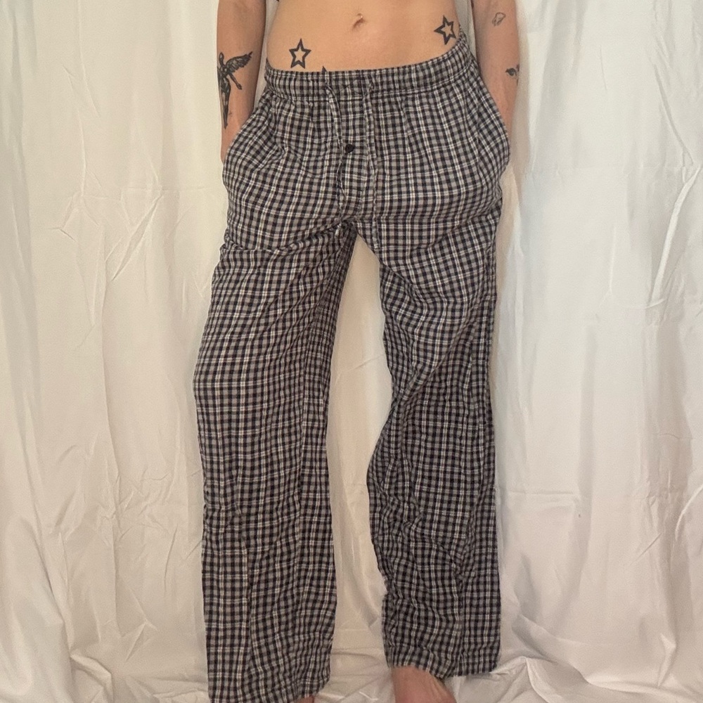Merona Black and White Checkered Wide Leg Pants